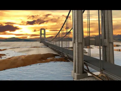 bridge of san fransisco Low-poly 3D model