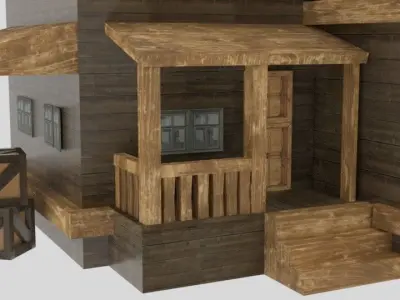 Simple Medieval House Free low-poly 3D model