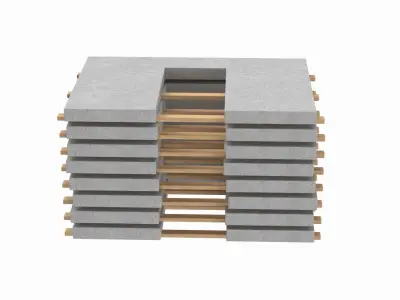 Stacked Concrete Wall Panels  3D model