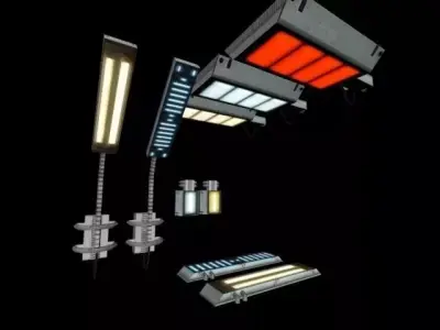 Lowpoly Light Sources Low-poly 3D model