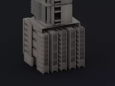 Brutalist Tower Buildings Pack 02