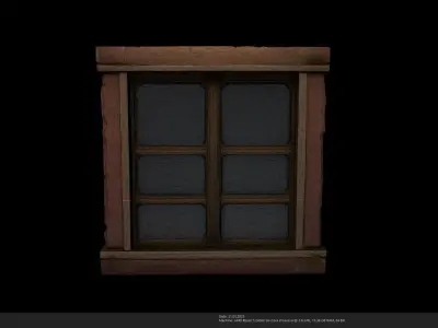 Stylized Medieval Window - AI Low-poly 3D model