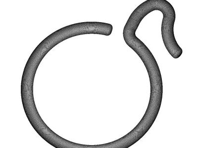 Plastic Window Curtain Hook 3D model