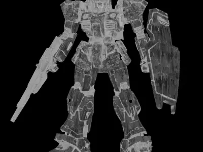 GUNDAM MK-II 3D  Realistic Texture Rigged MAYA 3DS MAX Blender 3D model