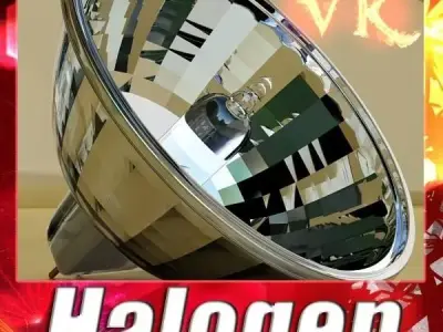 Halogen Bulb  Lamp High detail 3D model