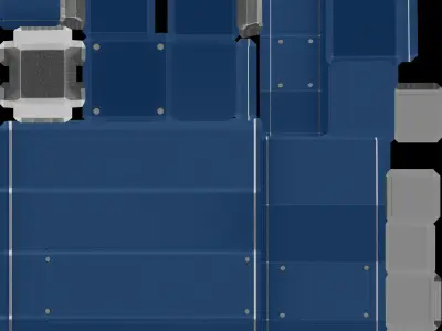 Street Light 8 Bollard 200mm Futuristic Blue Version 2 Low-poly 3D model