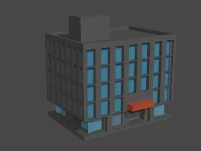 Workplace office building Free low-poly 3D model