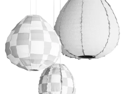 Suspension en lin Wabi Sabi Beige 3D model