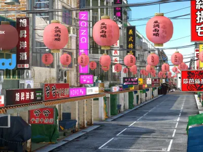Raohe Street Night Market Day 3D model