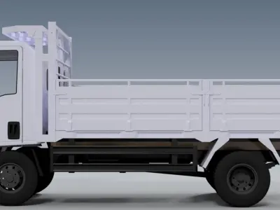 truck lorry dropside isuzu  3D model