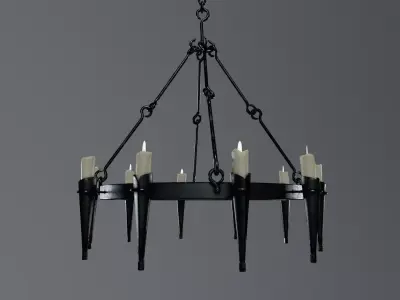 Medieval Chandelier Low-poly 3D model buy