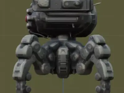 Quat-Robot 3DModel Low-poly 3D model