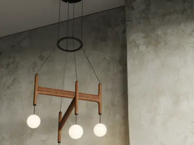 Astra 3 Suspension Lamp by Porada pendant light Low-poly 3D model