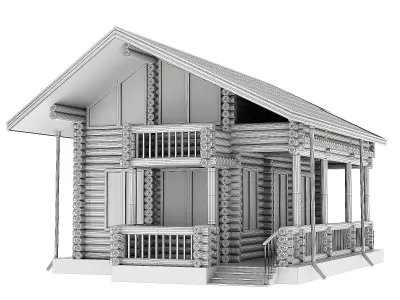 wooden house 03 3D model