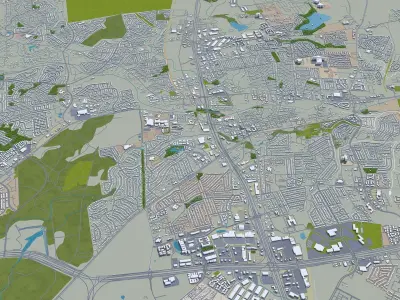 Round Rock Texas 30km Low-poly 3D model