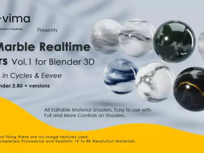 7 Pro Marble Realtime Shaders Volume 01 for Blender 3D Texture