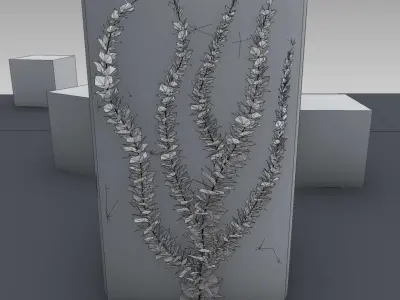 Wild Wine Vine - Autumn - on Gabion Wall - Version 2 Low-poly 3D model