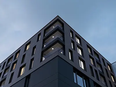 Modern residential building 8 3D model