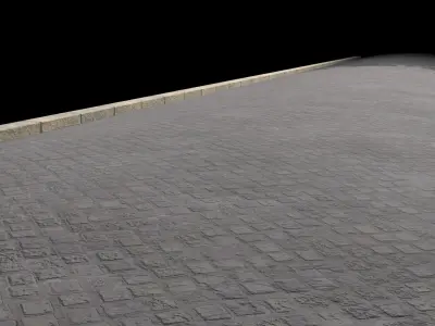 Aspalt and paving low poly street  Low-poly 3D model