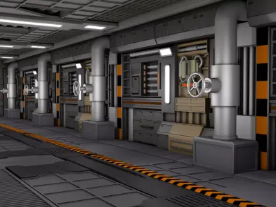 Sci Fi Interior Industrial 3D model