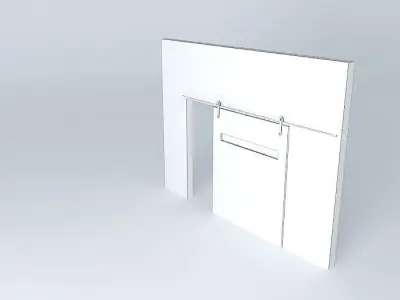 sliding door with pulley Free 3D model
