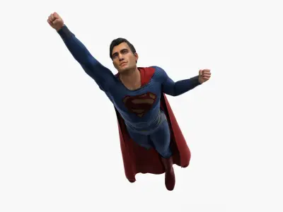 Superman Rigged Animated Low-poly 3D model