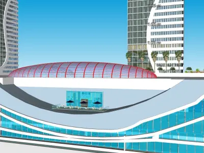 Conceptual mix use building 3D model