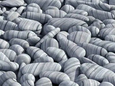 Colored pebble road 3D model