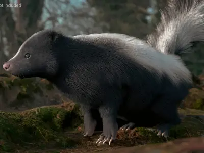  Animal Skunk Fur Animated Rigged for Blender 