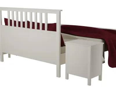  Ikea Hemnes Double Bed and Chest of two drawers 3D model