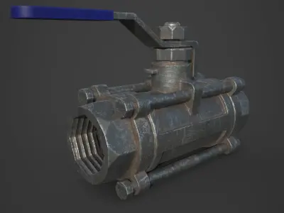 pipe valve  Low-poly 3D model