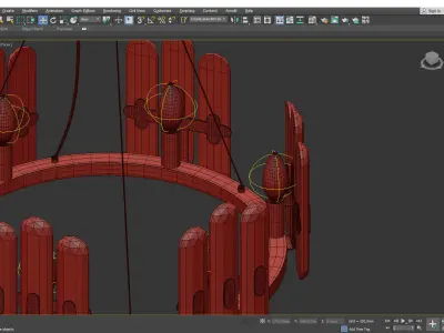 WALLACE gold chandelier with clear crystals Low-poly 3D model