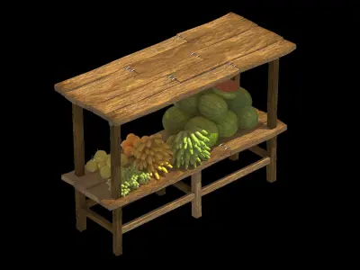 Dynasty Vendor - Ground Floor - Fruit Stand 3D model