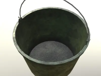 Plastic Garden Bucket Low-poly 3D model