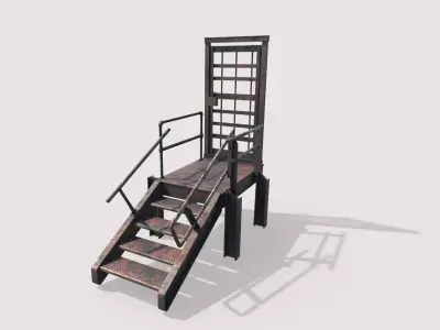 Rusty Metal Entrance  Low-poly 3D model