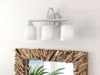 Randwick Satin Nickel Vanity Light - 2 Colour 3D model