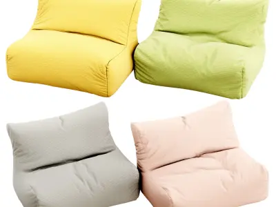 Bean bag Sofa Seat Waves 3D model