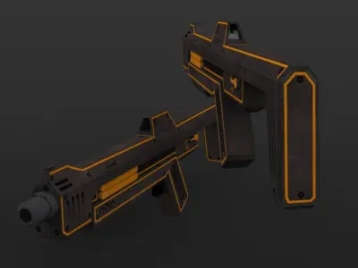 Sci-Fi Assault Rifle Low-poly 3D model