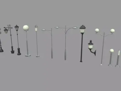 Street Lights Pack Low-poly 3D model