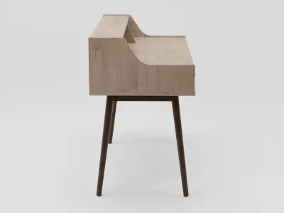 ALLOA Home Office Desk Light Wood with Grey 3D model