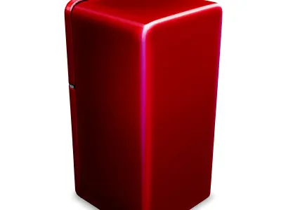 Retro Red Refrigerator 3D Model 3D model