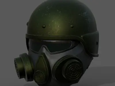 Helmet scifi gas mask futuristic technology cyborg artfiction  Low-poly 3D model
