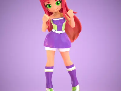 Starfire - Cute Sporty Outfit - Teen Titans 3D print model