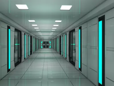 Sci Fi Prison Corridor Interior 3D model