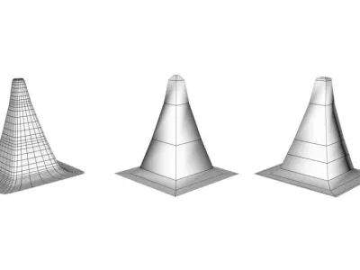 traffic cone unpainted Free low-poly 3D model