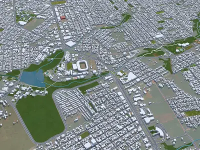 Campo Grande State of Mato Grosso do Sul Brazil 25km Low-poly 3D model
