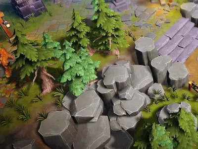 Fantasy MOBA - Summer and Winter Asset Pack Low-poly 3D model