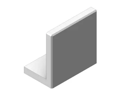 Concrete L Block Retaining Wall Height 100 cm Length 99 cm 3D model