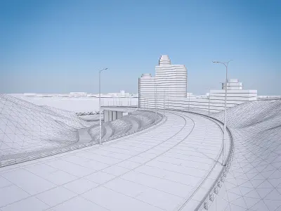 Urban Area 06  Low-poly 3D model