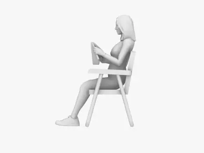 Woman knitting 3D print model